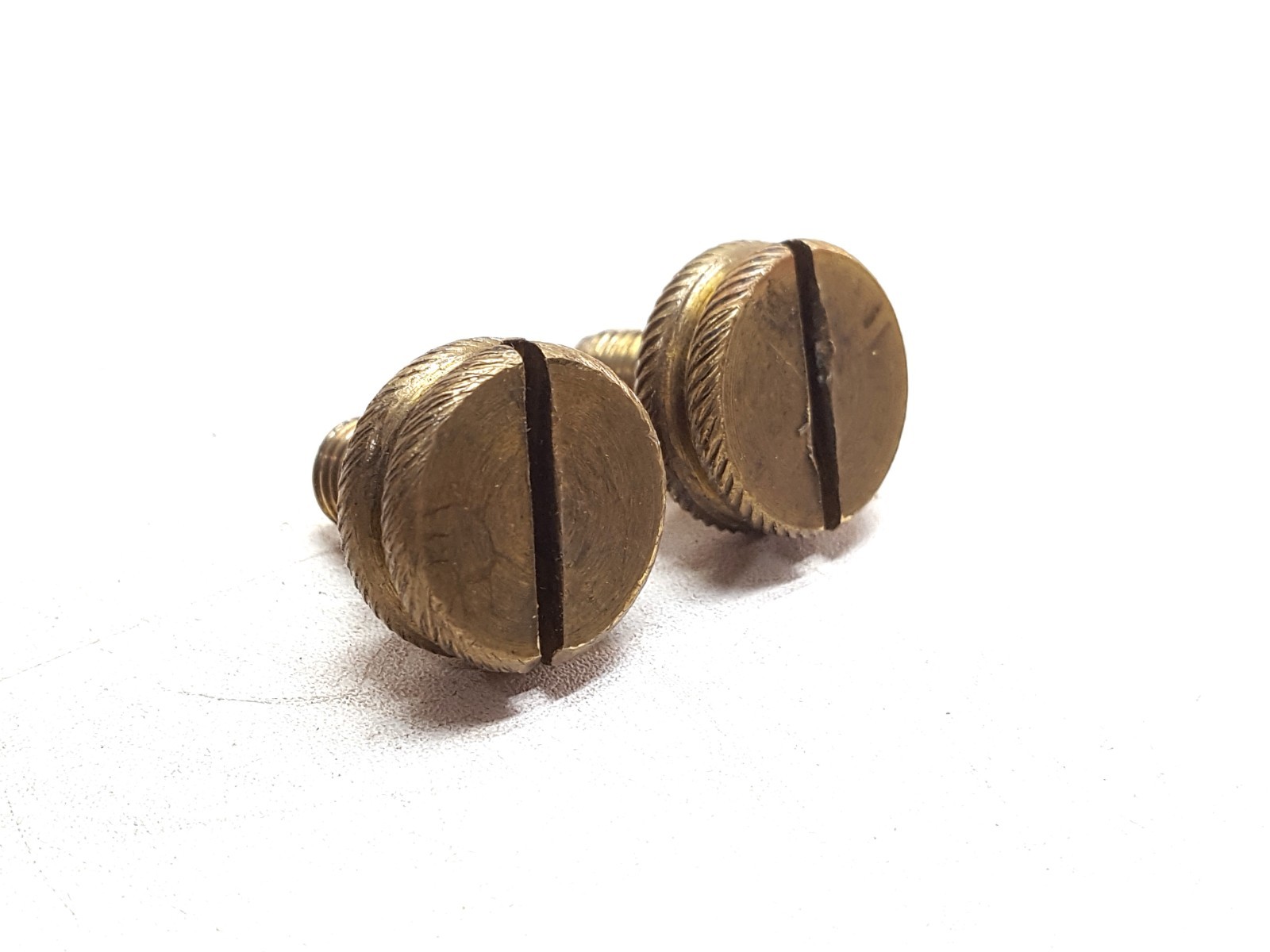 5229 Stanley No. 45; Pair of Early. Large Head, Brass, Flat Tip, Slotted Screws