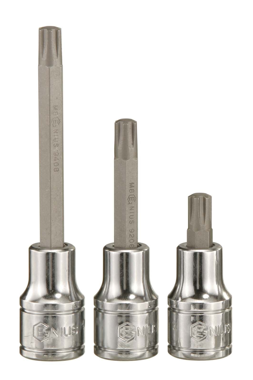 Genius Tools 1/2" Dr. M9 Ribe Bit Socket, 80mmL - 440+9209