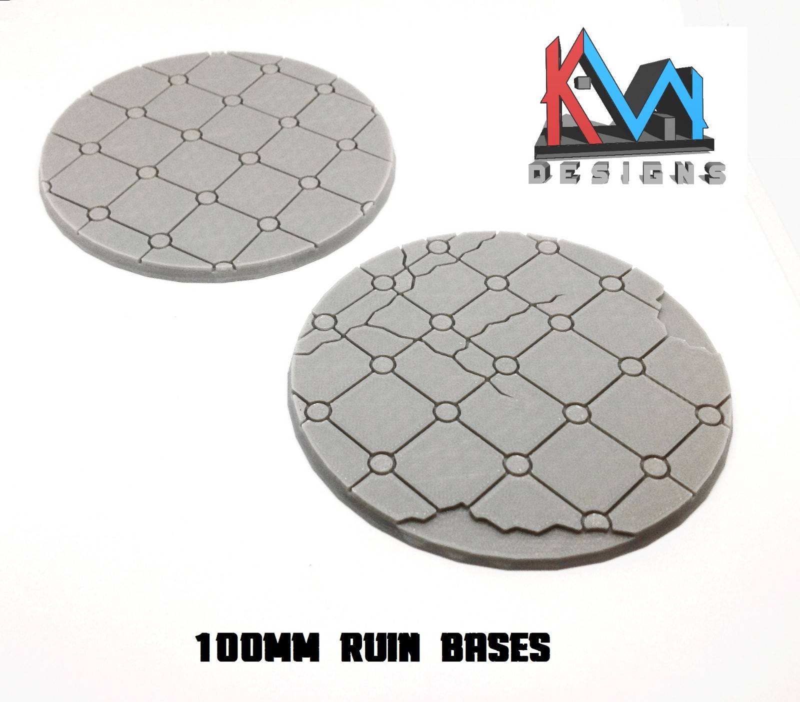 3D Printed - 100mm Scenic Ancient Temple Ruin Bases Style Bases - 2 Styles