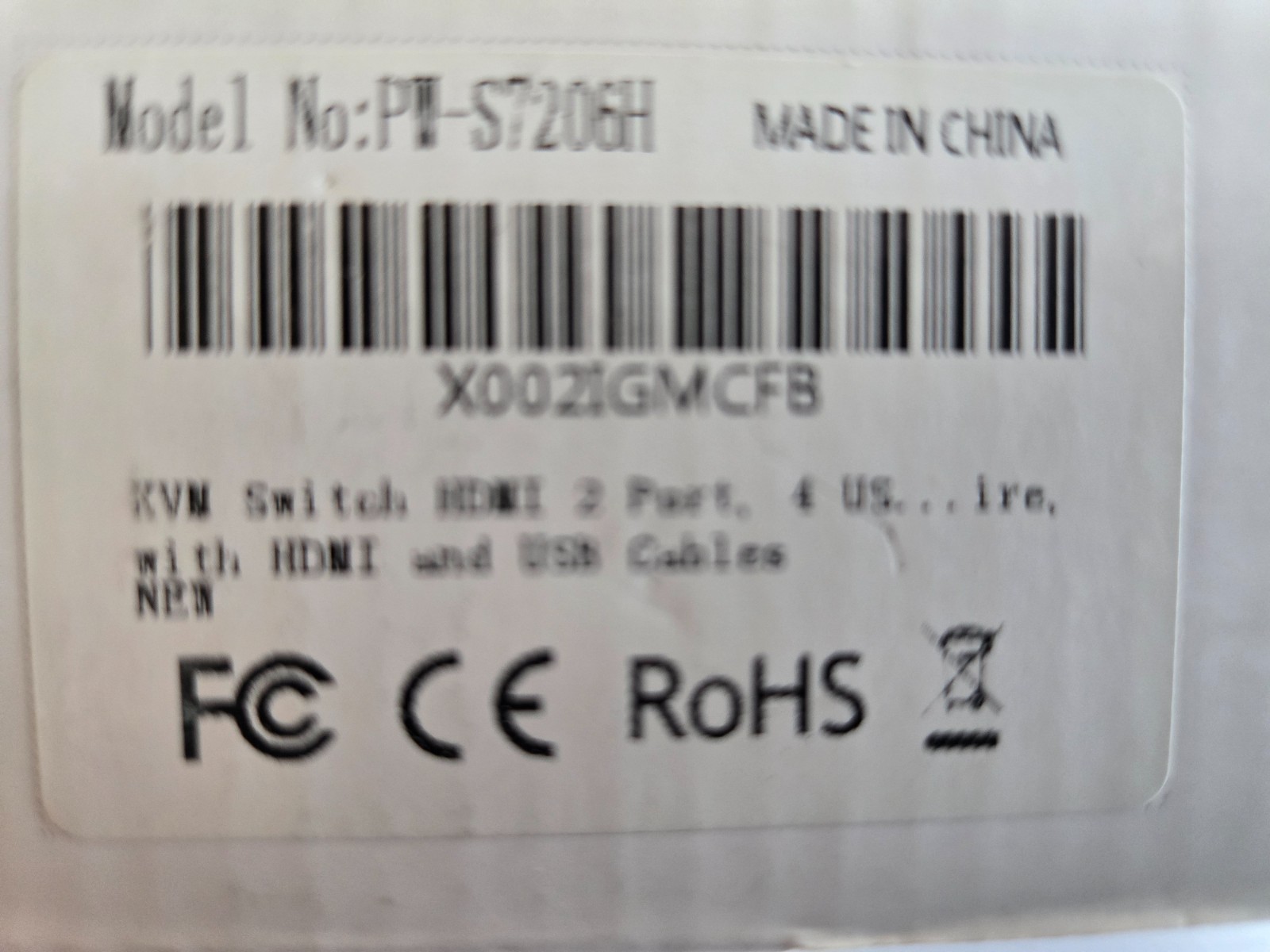 PWAY HDMI KVM S7206H Switch 2 in 1 out New in Box Free Shipping USA