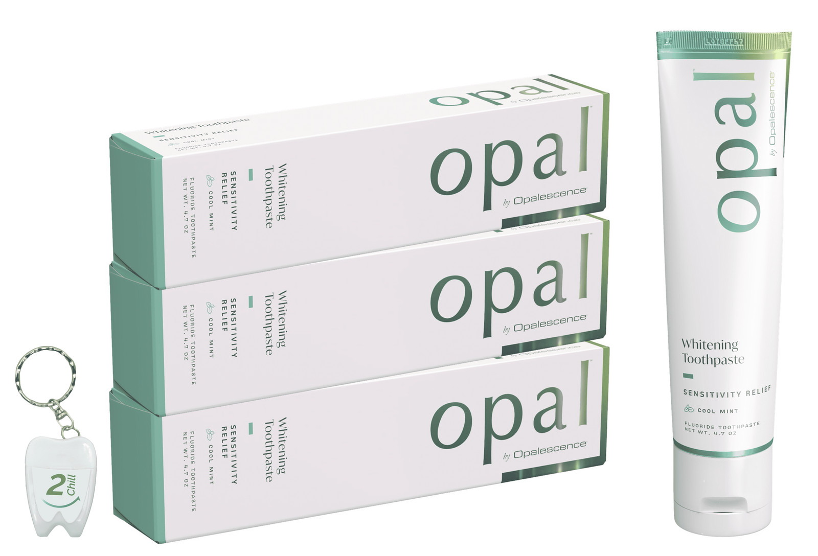 3x Opal By Opalescence Whitening Toothpaste Sensitivity Relief Cool Mint 4.7 Oz