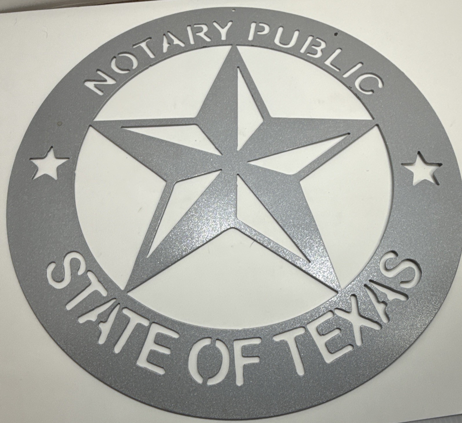 Notary Public State Of Texas Sign Round 15" Business Logo Custom Made Steel