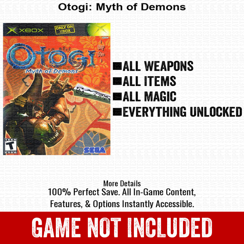Otogi: Myth of Demons 100% Unlocked All Items Xbox USB Save File