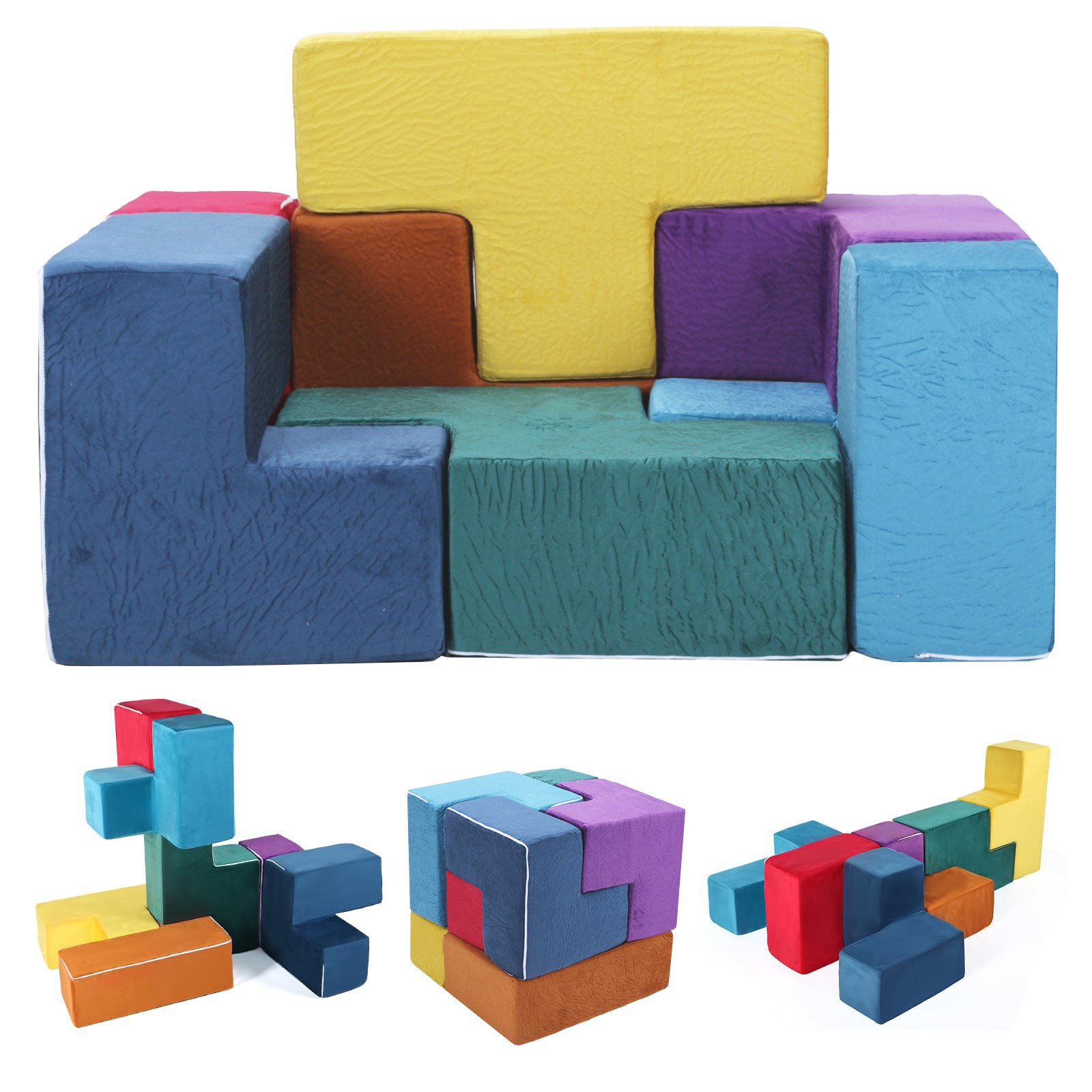 7Pcs Creativity Sectional Sofa Washable Convert Foam Sofa Seat for Children Gift
