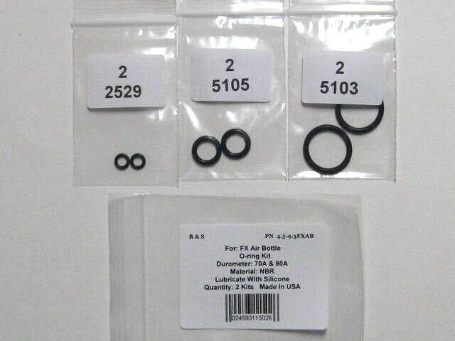 2 FX Air Bottle O-Ring Kits /  Fits Carbon Fiber Bottle 480cc / R&S 4.5-9.3FXAB