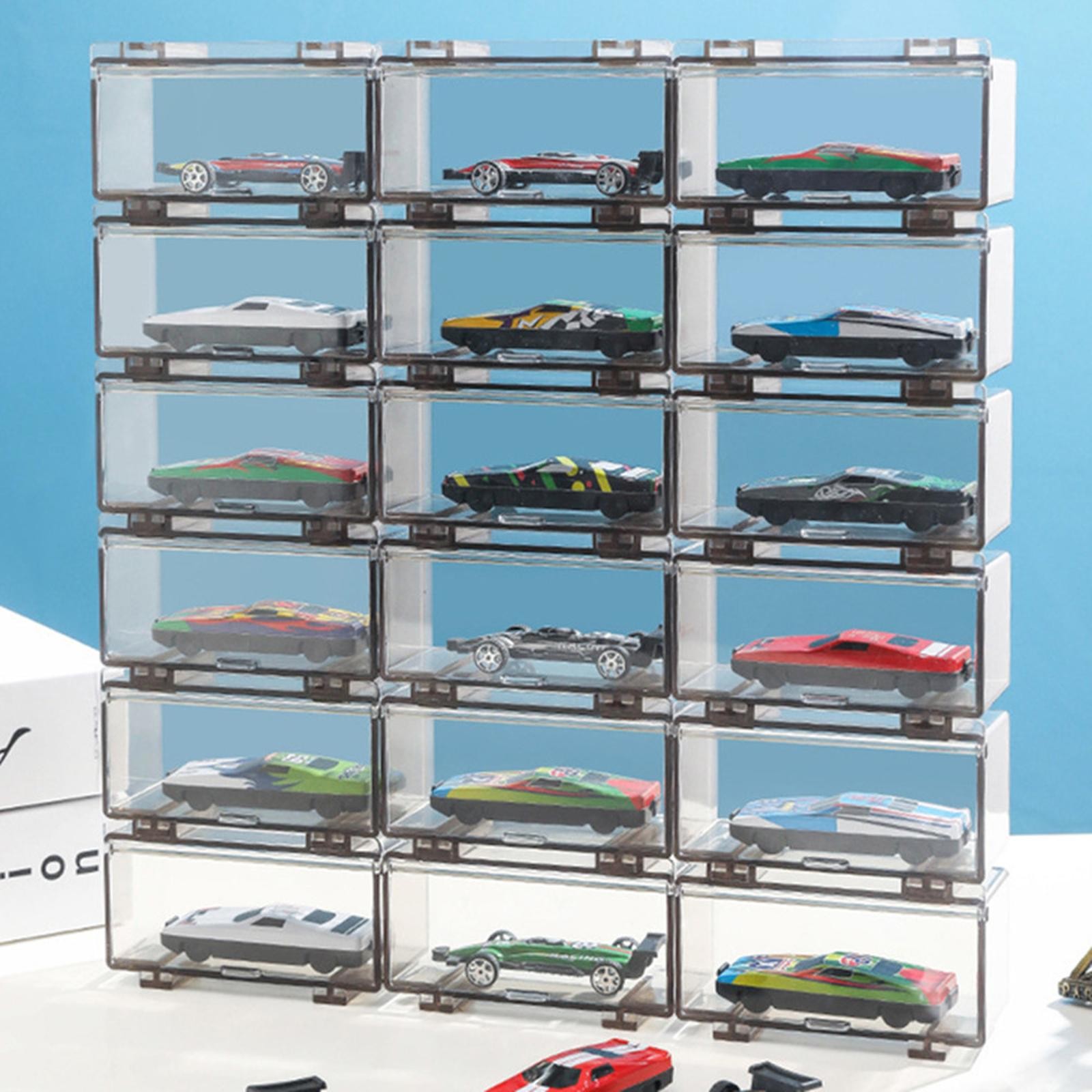 4Pcs/Set 1:64 Car Model Toy Storage Box Model Dustproof Case Acrylic Display n