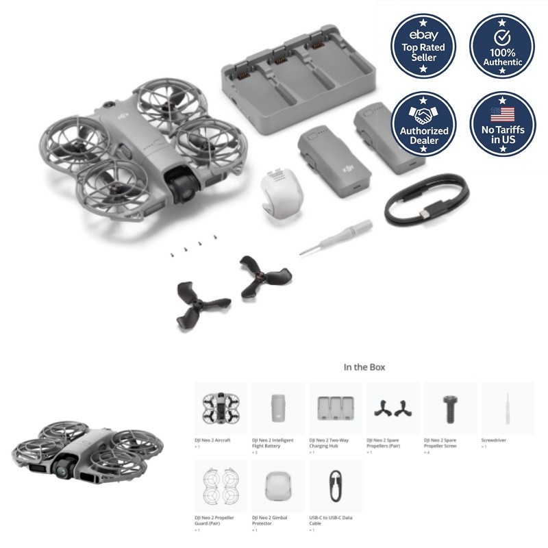 DJI Neo 2 Fly More  Combo Drone Only  3 Battery Gesture Control No Tariffs In US