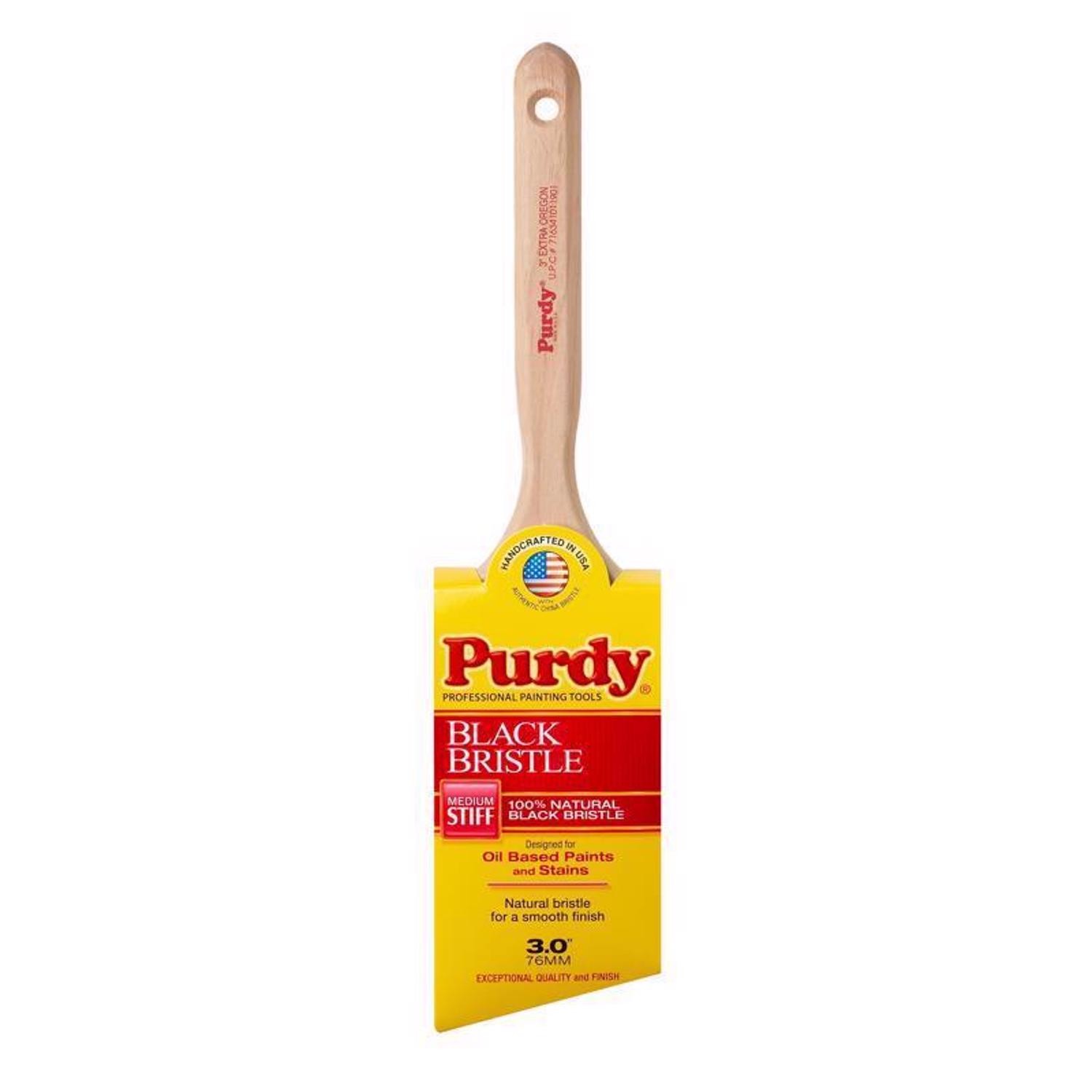 Purdy 144116030 Fluted Wood Handle Black China Angle Trim Paint Brush 3 W in.