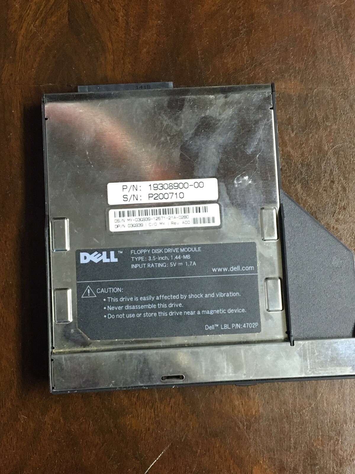 Dell 3.5" Floppy Disk Drive Module 1.44 MB 5V-1.7A MY-03G939-12571-21A-02B0 Used