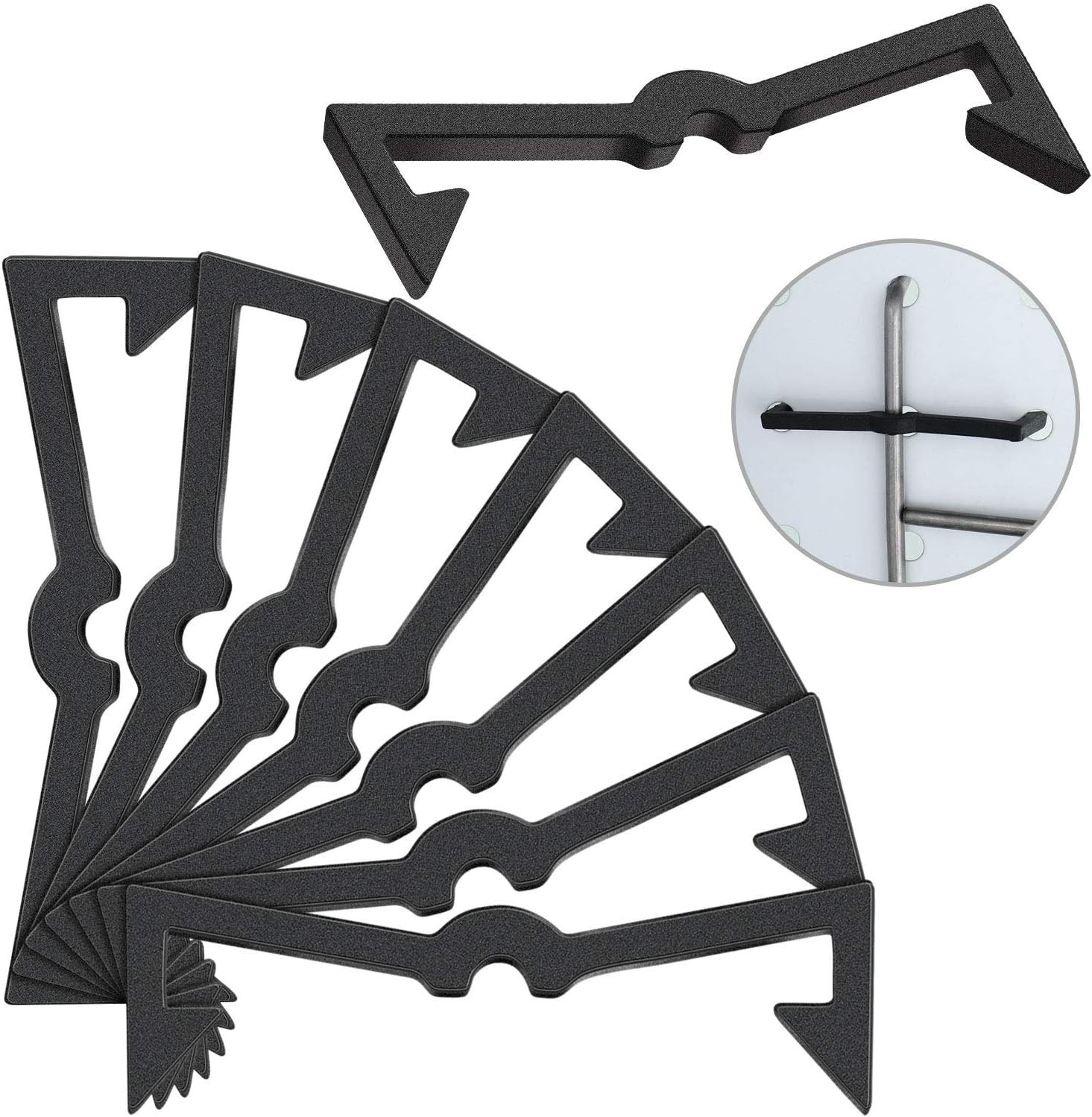 50 Pegboard Clips Hook Locks Black Plastic Peg Locks Display Hook Retainers F...