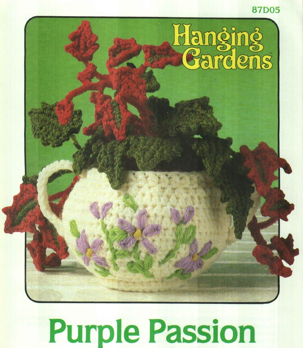 NEW PURPLE PASSION HANGING GARDENS ANNIE'S DIGEST SIZE CROCHET PATTERN LEAFLET