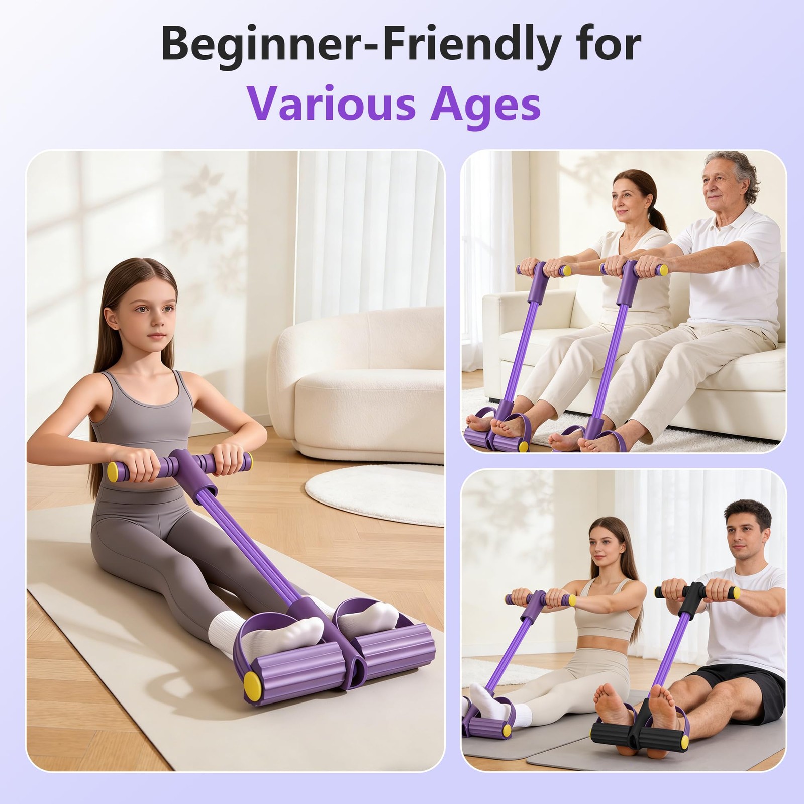 Upgraded Pedal Resistance Band with Handle, Soft Durable Fashion Puller Exerc...