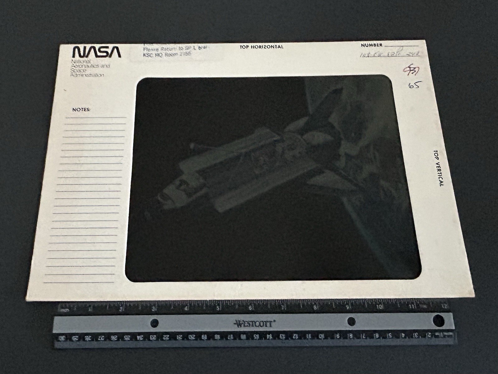 1982 NASA KSC Space Shuttle Orbiter Cargo Payload Bay Presentation Transparency