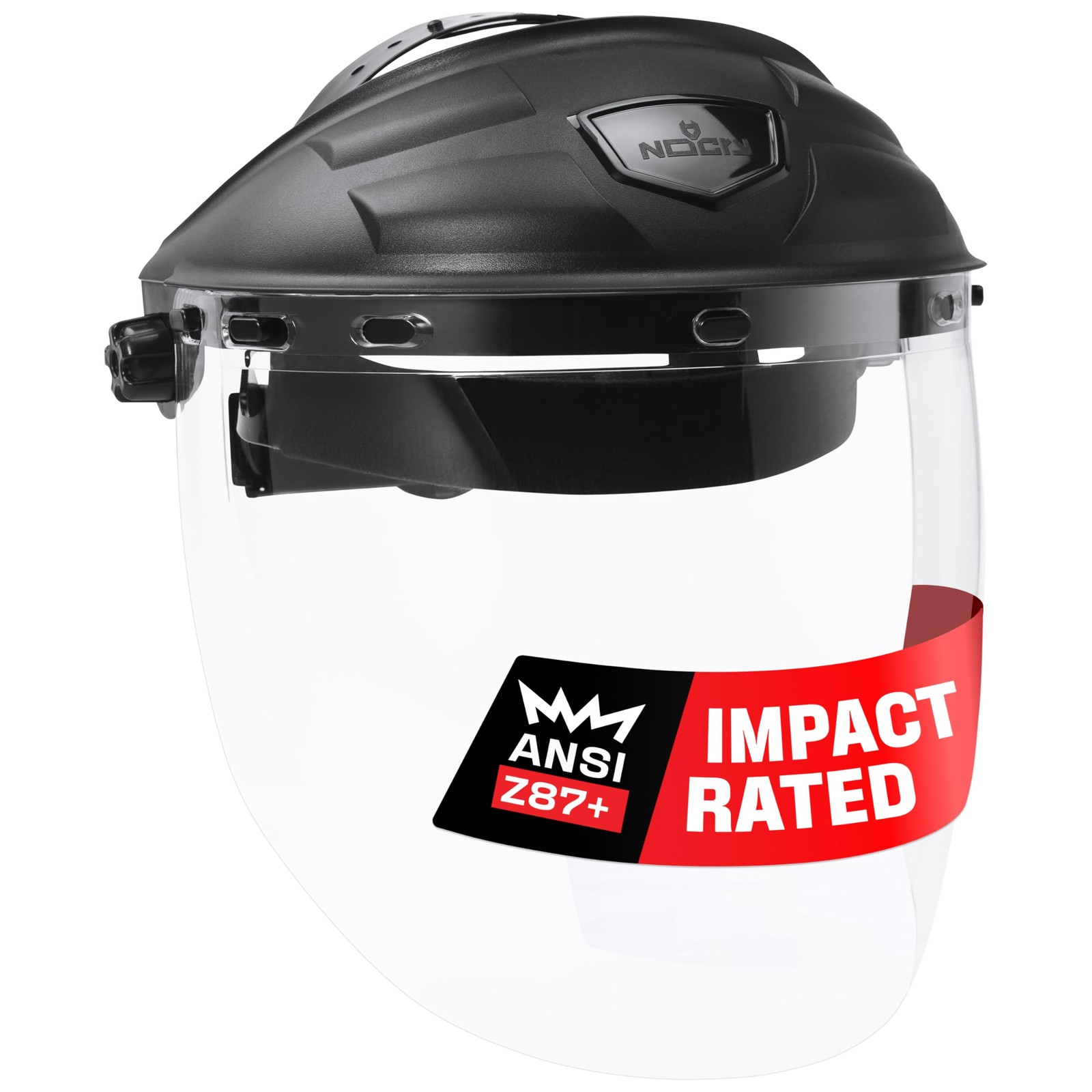 NoCry Premium Safety Face Shield for Grinding and 1 Count (Pack of 1), Black