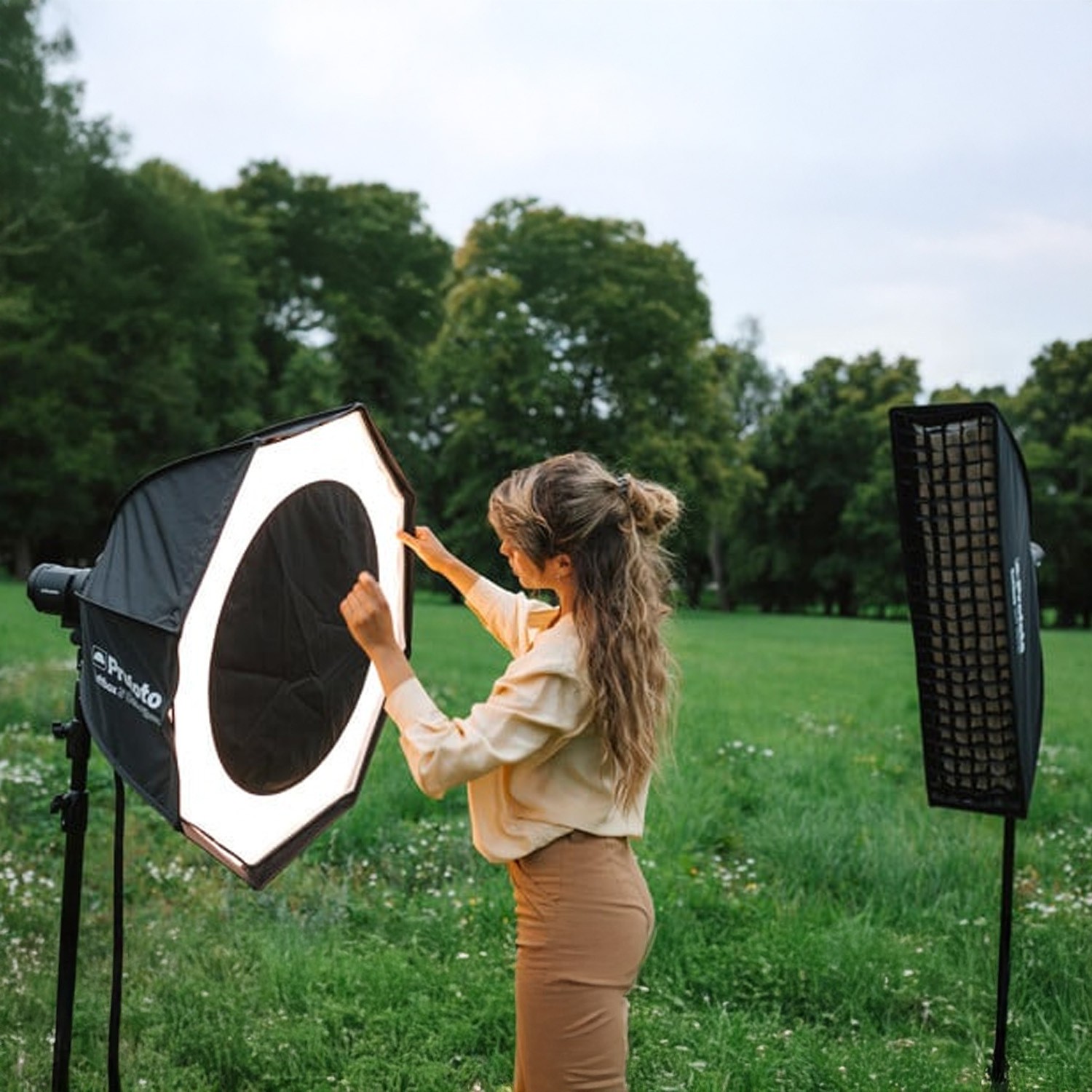 Profoto 1x4 Feet Rectangular White Interior Softbox Strip and Softgrid Bundle