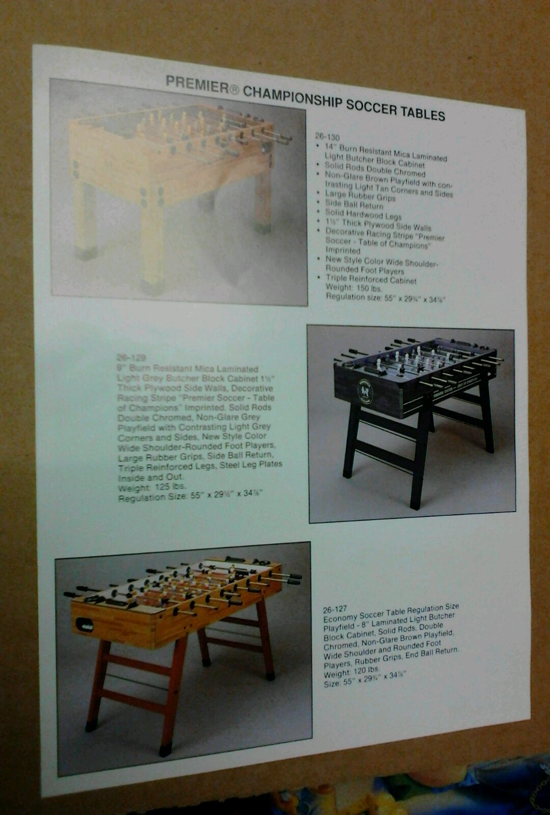 Premier CHAMPIONSHIP SOCCER TABLES flyer- original