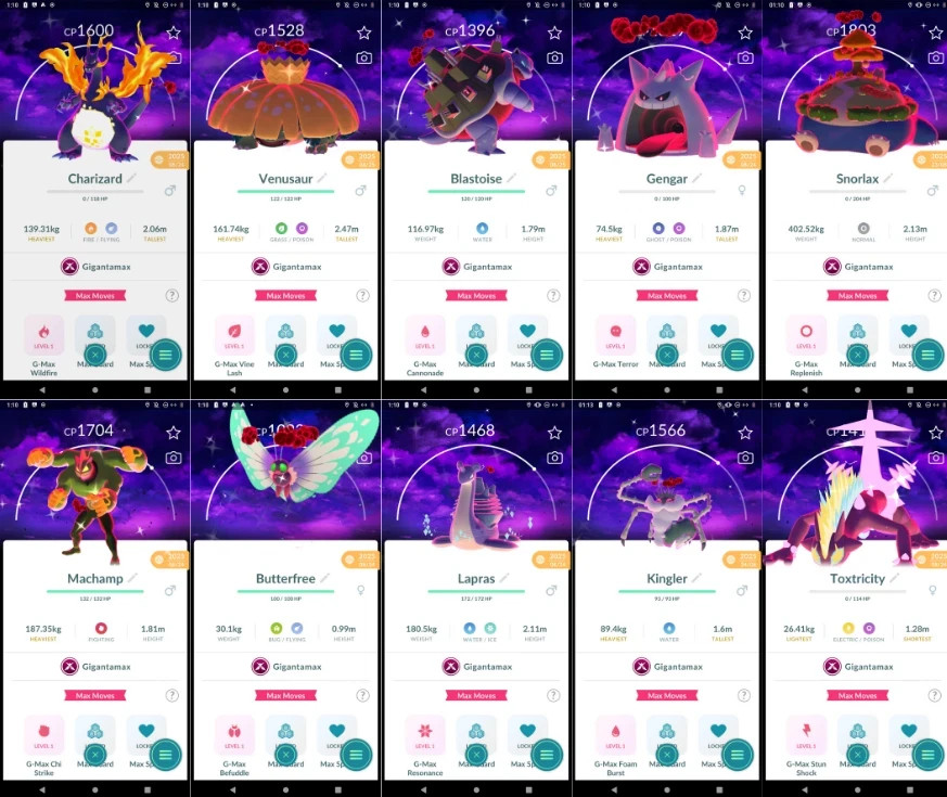 Shiny Gigantamax Max Finale Dark Skies Background - PTC 80K Dust -Trade 20K Dust