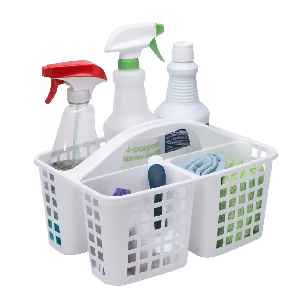 Caddy Basket with Handle in White