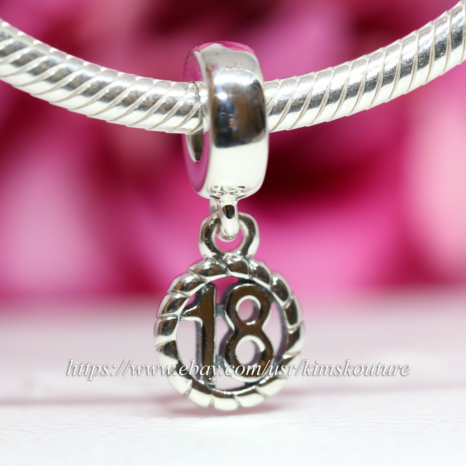 Authentic Sterling Silver 18th Birthday Charm 790495