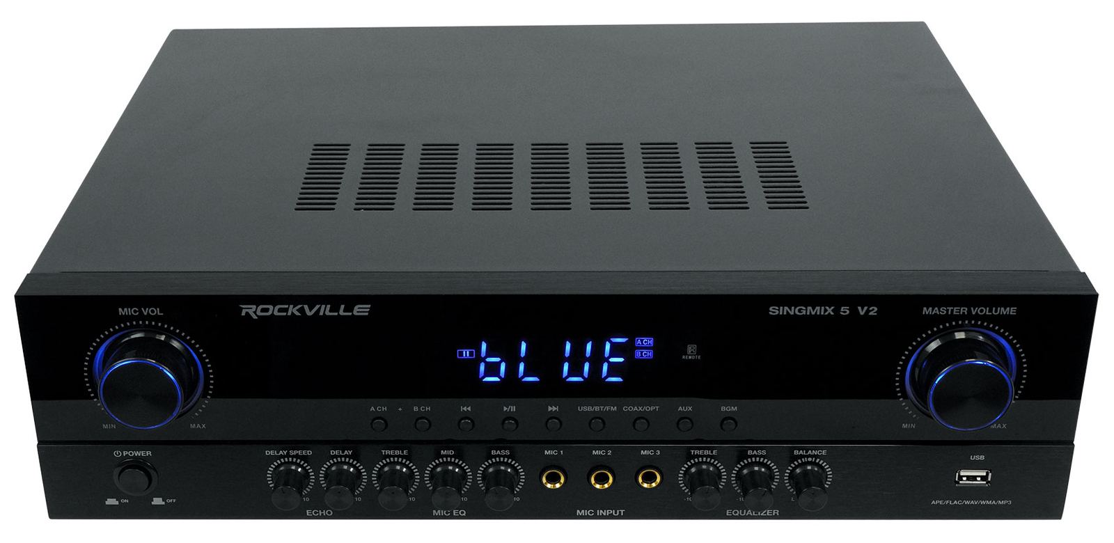 Rockville SingMix 5 2000w Professional DJ Amplifier w/ Bluetooth/Echo