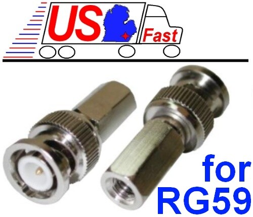 Lot25 BNC RG59 Twist-on male coax/coaxial connector,CCTV Video cam End{not crimp