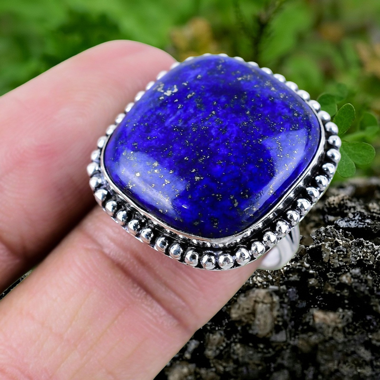 Lapis lazuli Gemstone Ring Silver Ring 925 Sterling Silver Ring Women's Jewelry