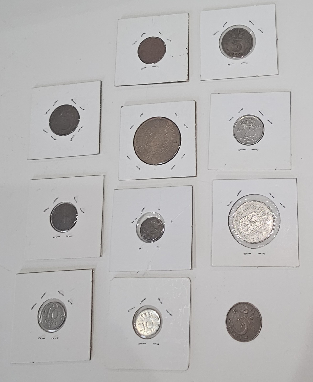 OLD NETHERLANDS COIN LOT - 1894 to 1976 - 11 Vintage coins lot.- See photos