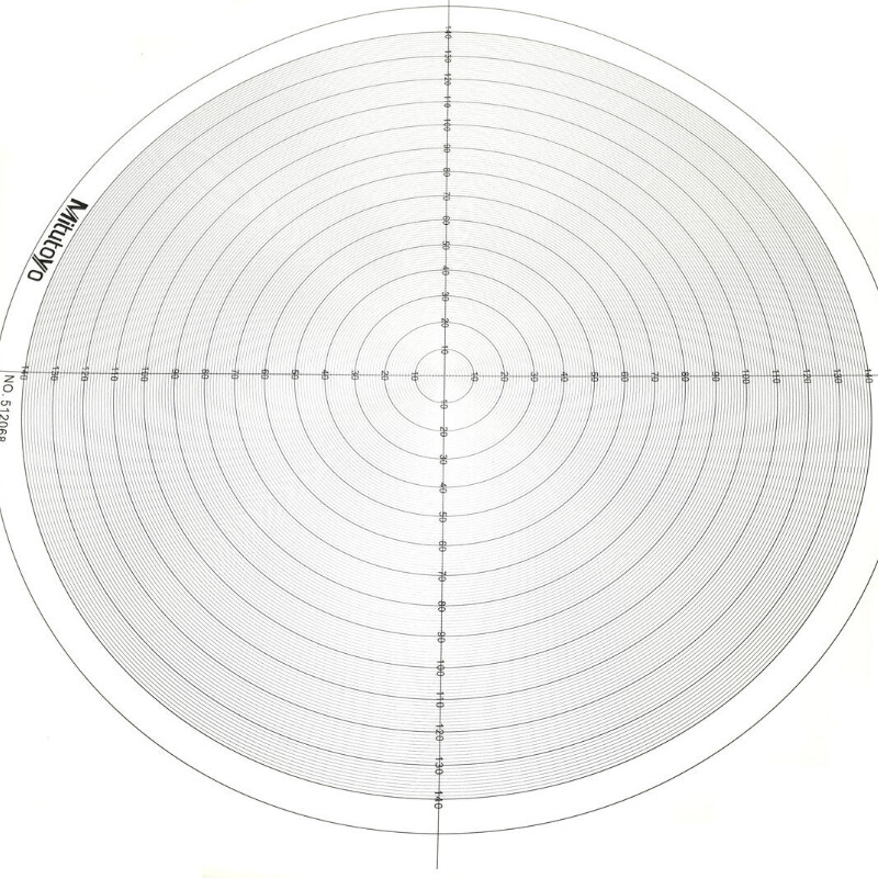 Optical Comparator Chart for Mitutoyo 512068 Profile Projector Overlay Chart
