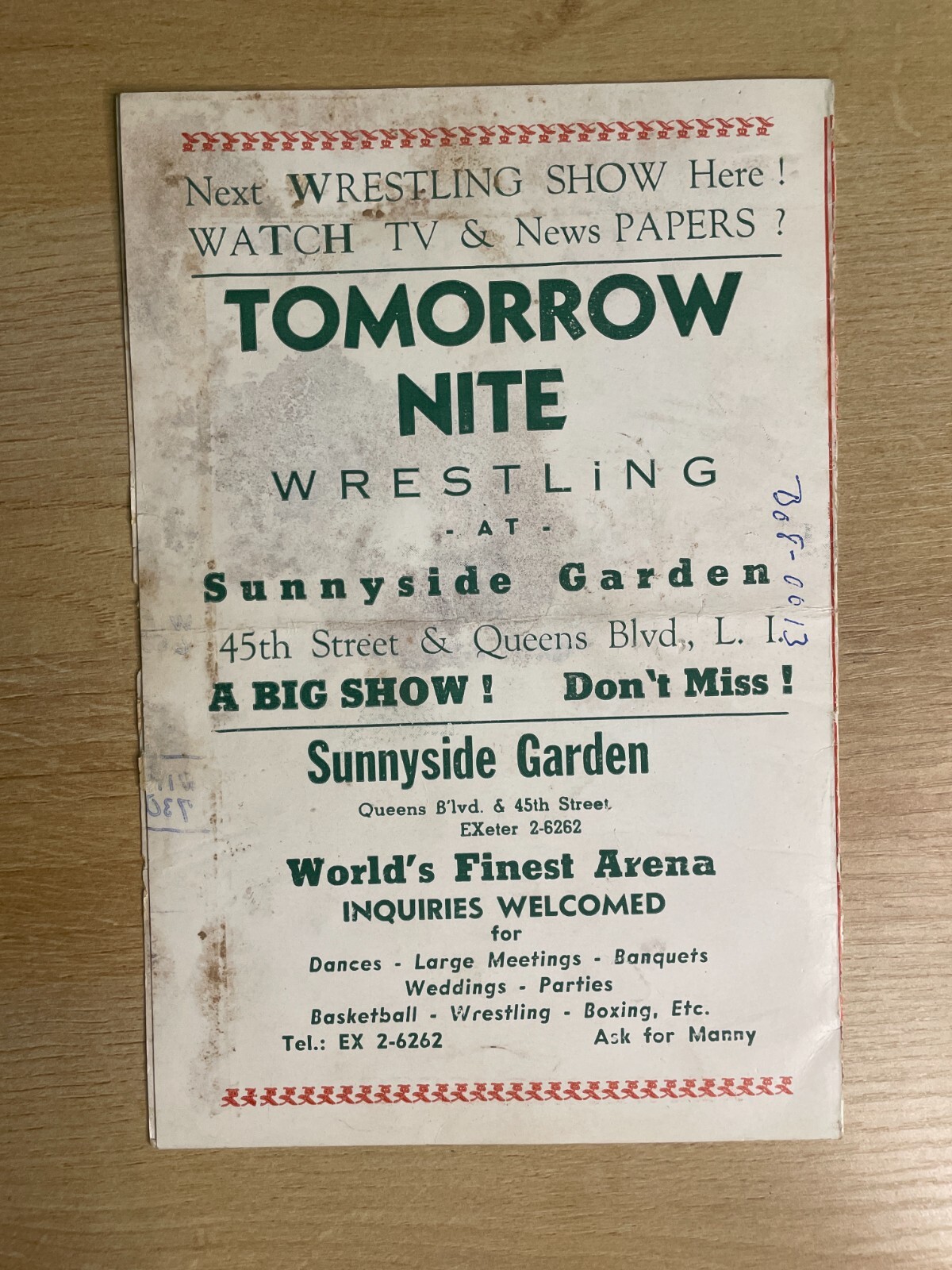 The Star October 26, 1959 Wrestling Program B2437