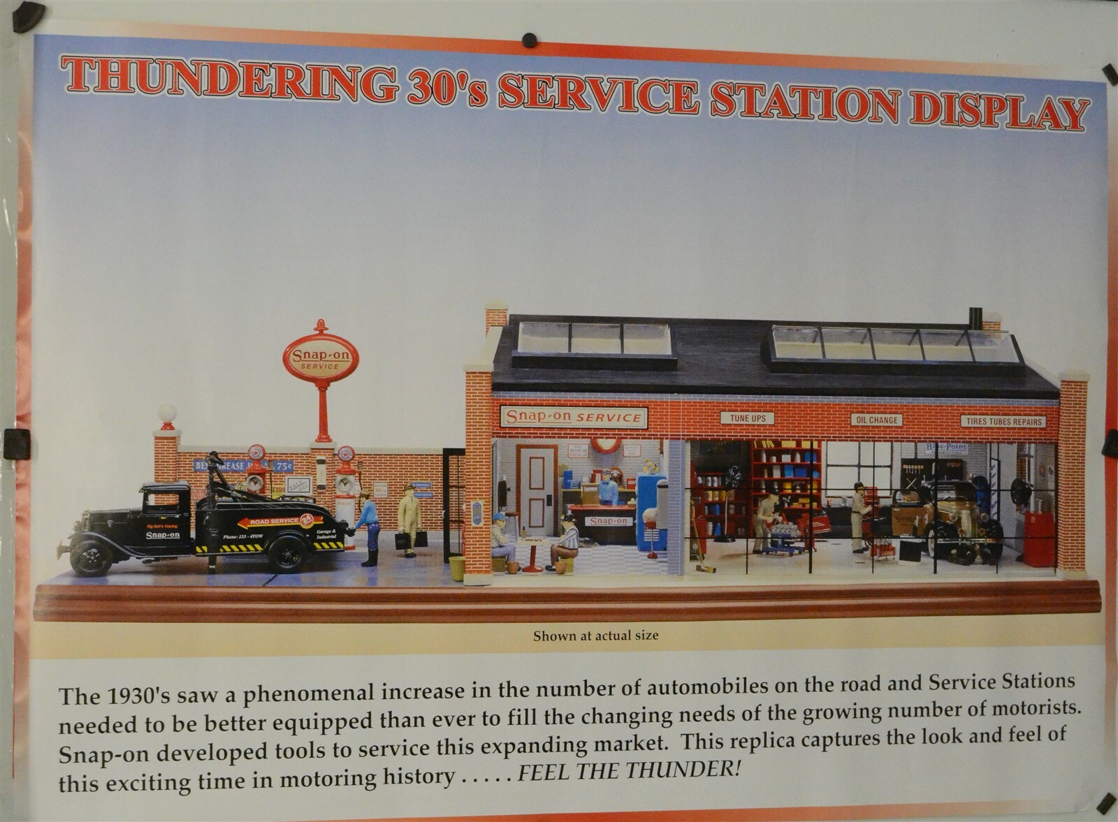 Snap-on Tools Advertising Poster Thundering 30's Service Station Display Vintage