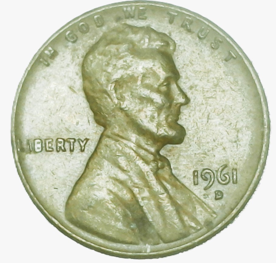 US 1961 D Lincoln Memorial Cent Copper Penny Ungraded, Circulated Denver Mint