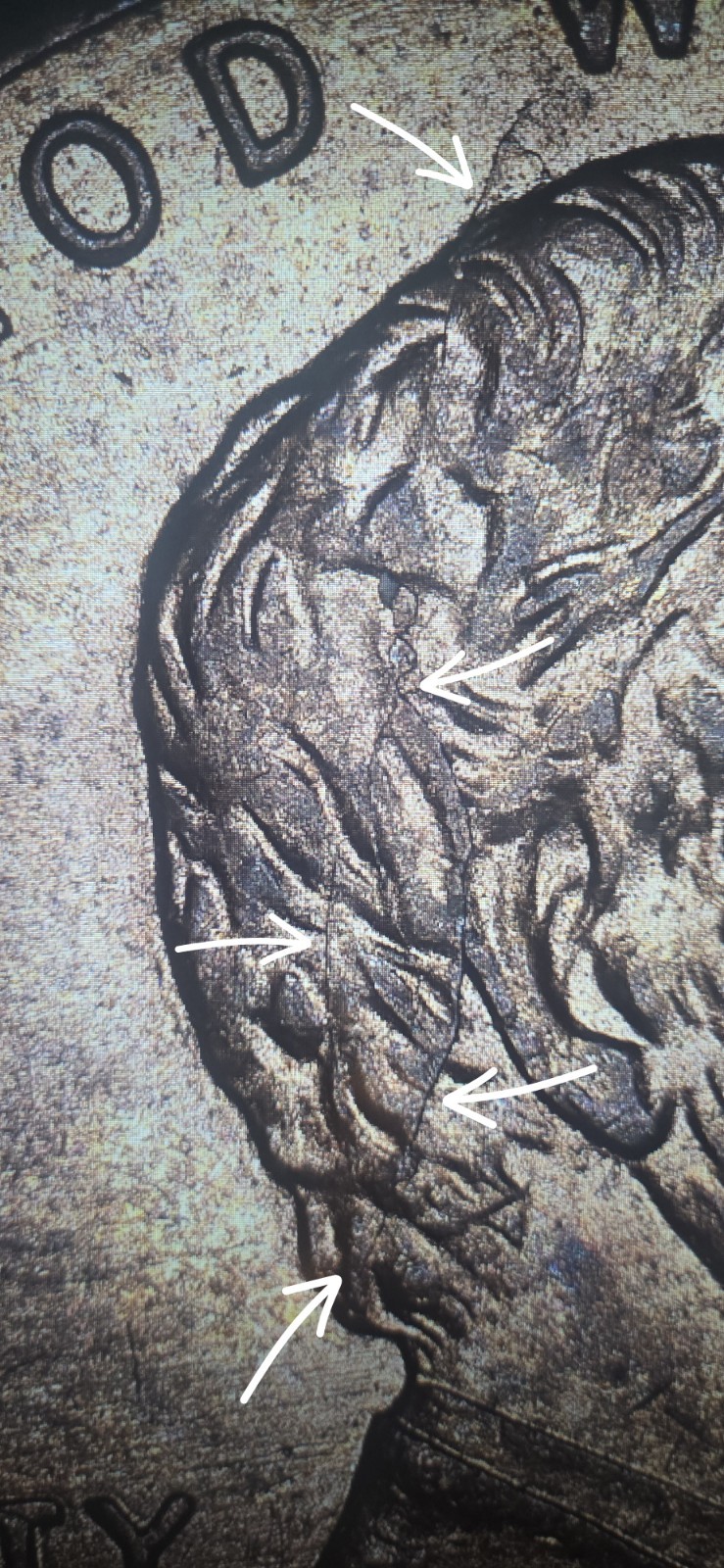 Lincoln Memorial Pennies (3) With Cracked Skulls