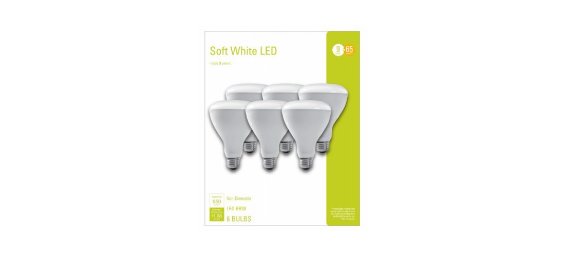 GE 38621 LED Light Bulb BR30 E26 (Medium) Soft White 65 Watt Equivalence Frosted