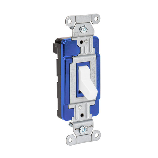 Hubbell EdgeConnect™ Commercial Switch, Screwless Toggle, 15A 120/277V, White