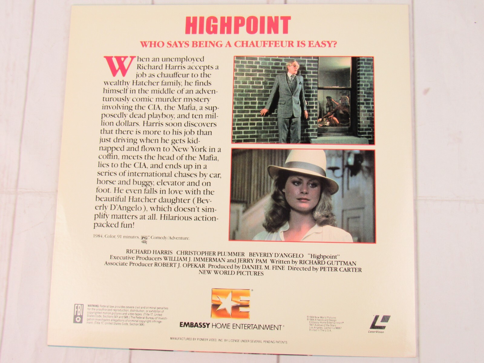 HighPoint Richard Harris, Extended Play Laser Disc PG