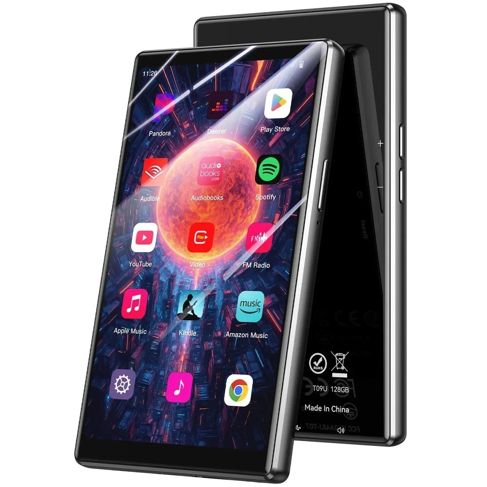 5'' 128GB MP3 Player with Bluetooth and Wifi, T09 Touch Screen Andriod 13 Music