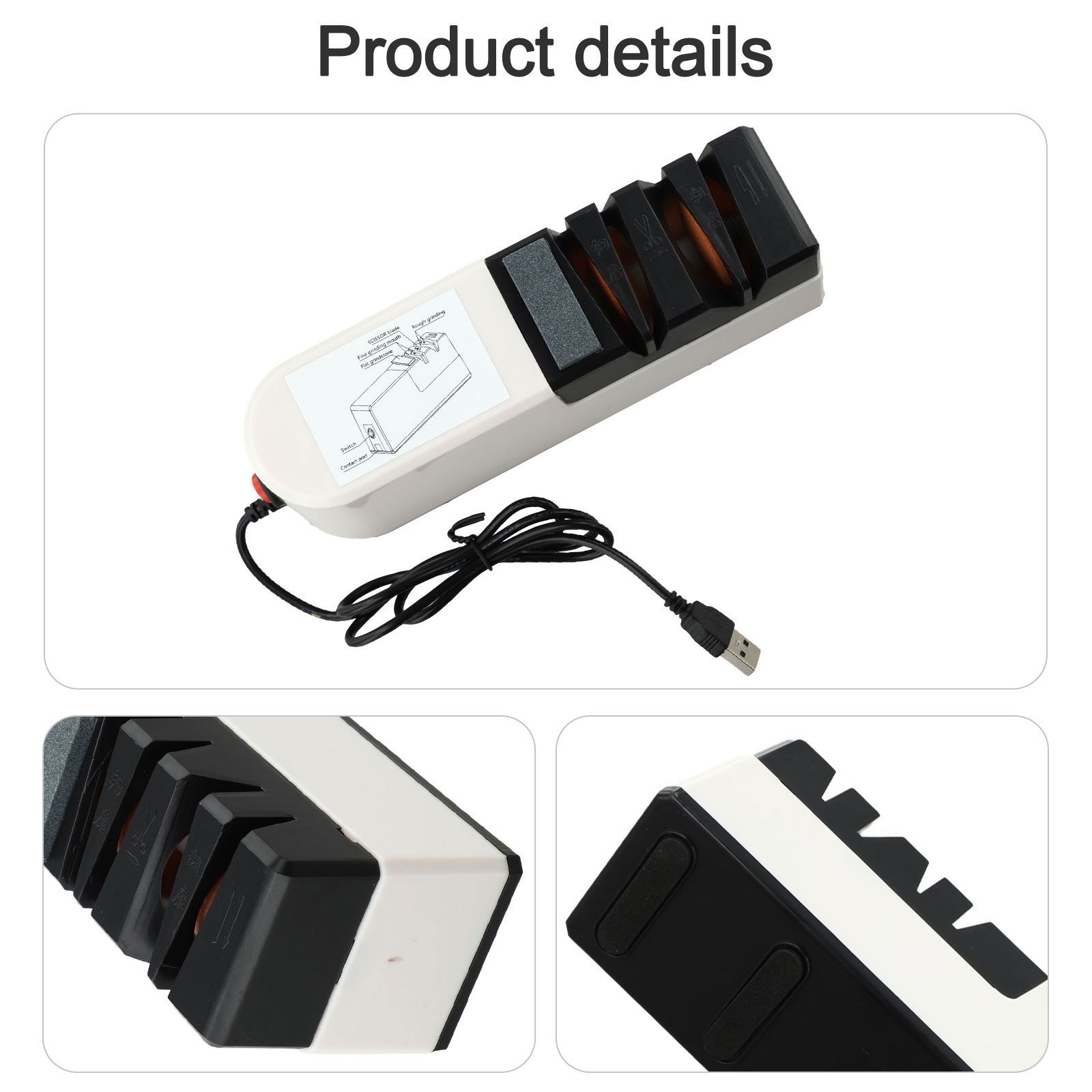 Professional 4 Slot Electric Kitchen Sharpener Automatic Sharpening Gadgets