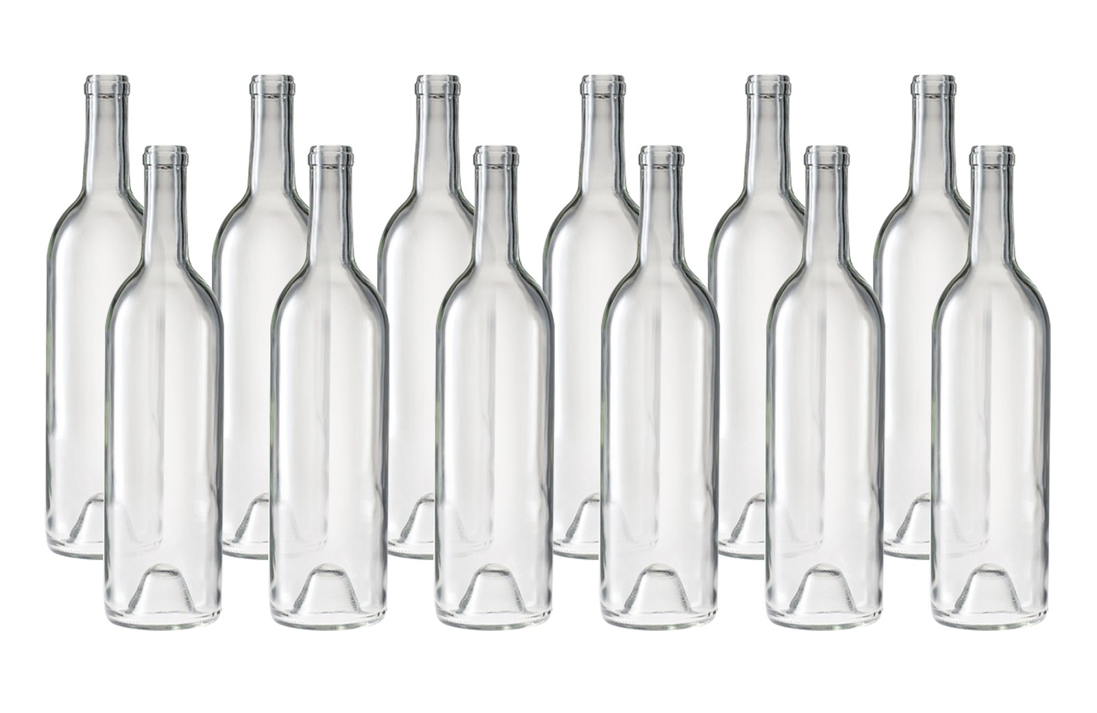Wine Bottles (Clear) PUNTED BOTTOM - 750ml Case of 12