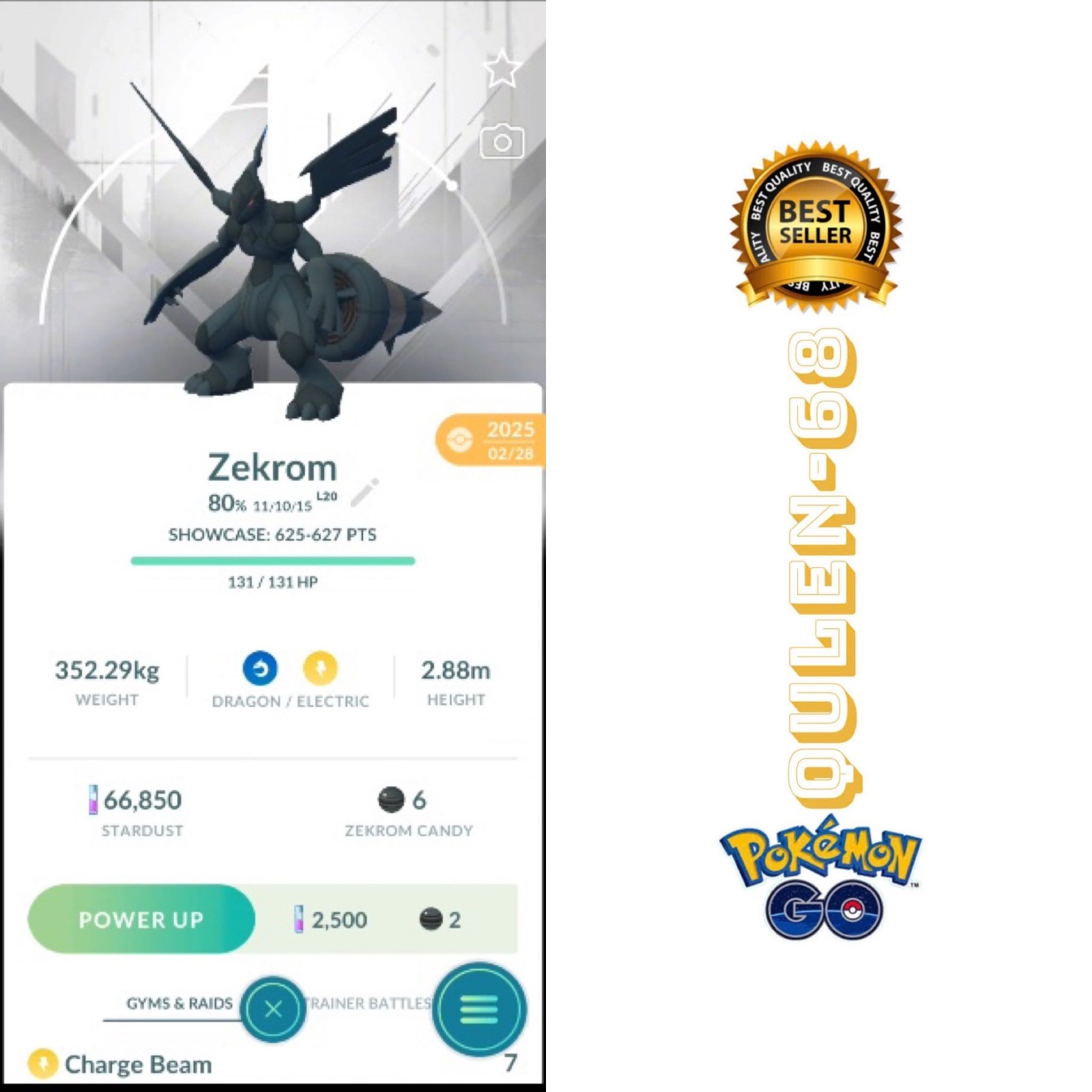 Pokémon Go - (NON SHINY ) Pokemon Zekrom Background -Trade Registered -Available