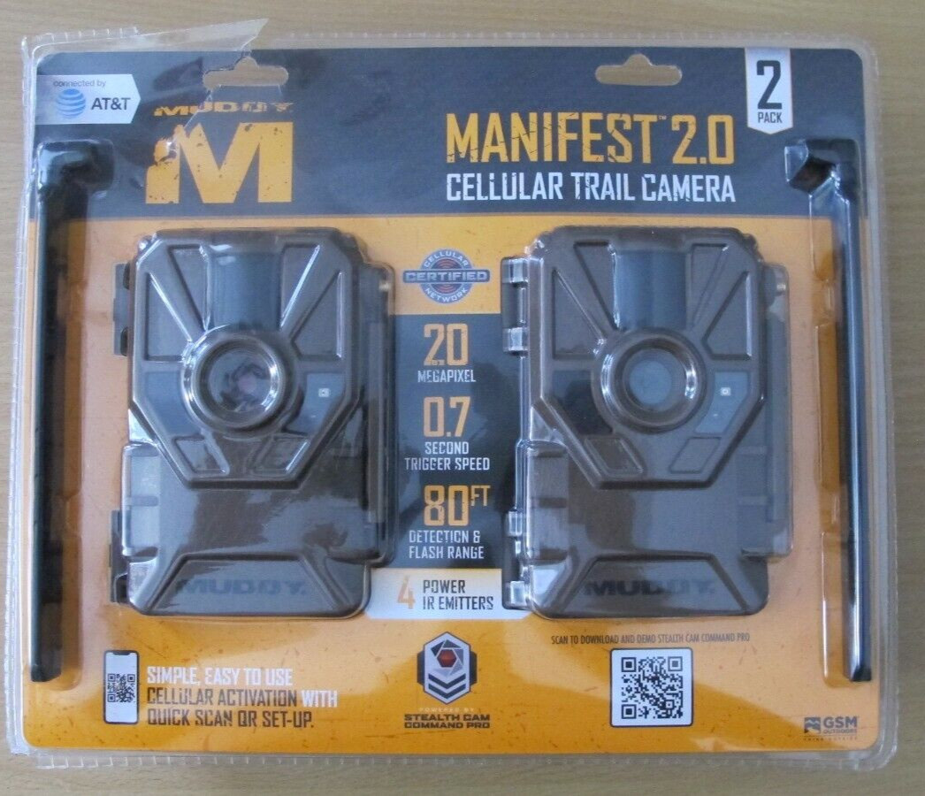 Muddy Hunting Game Trail camera 2 pack 20 Megapixel  Manifest 2.0 AT&T OPEN Box