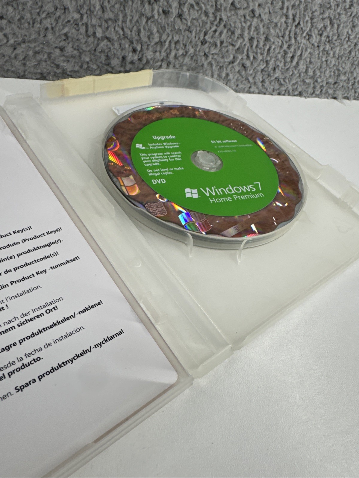 Microsoft Windows 7 Home Premium Upgrade 32 Bit and 64 Bit DVDs MS WIN