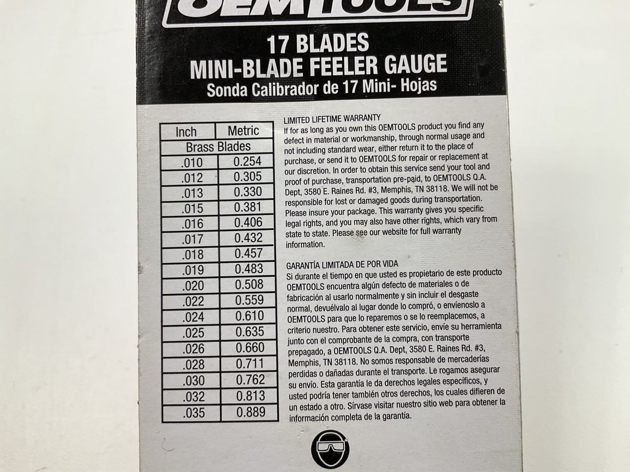 OEM Tools 25341 17 Mini-Blade Ignition Feeler Gauge