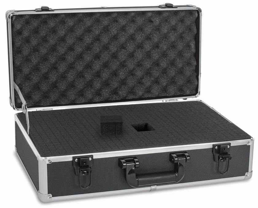 20 Inch Hard Carrying Case for Wireless Mic & Camera Gear, Aluminum, Foam Black