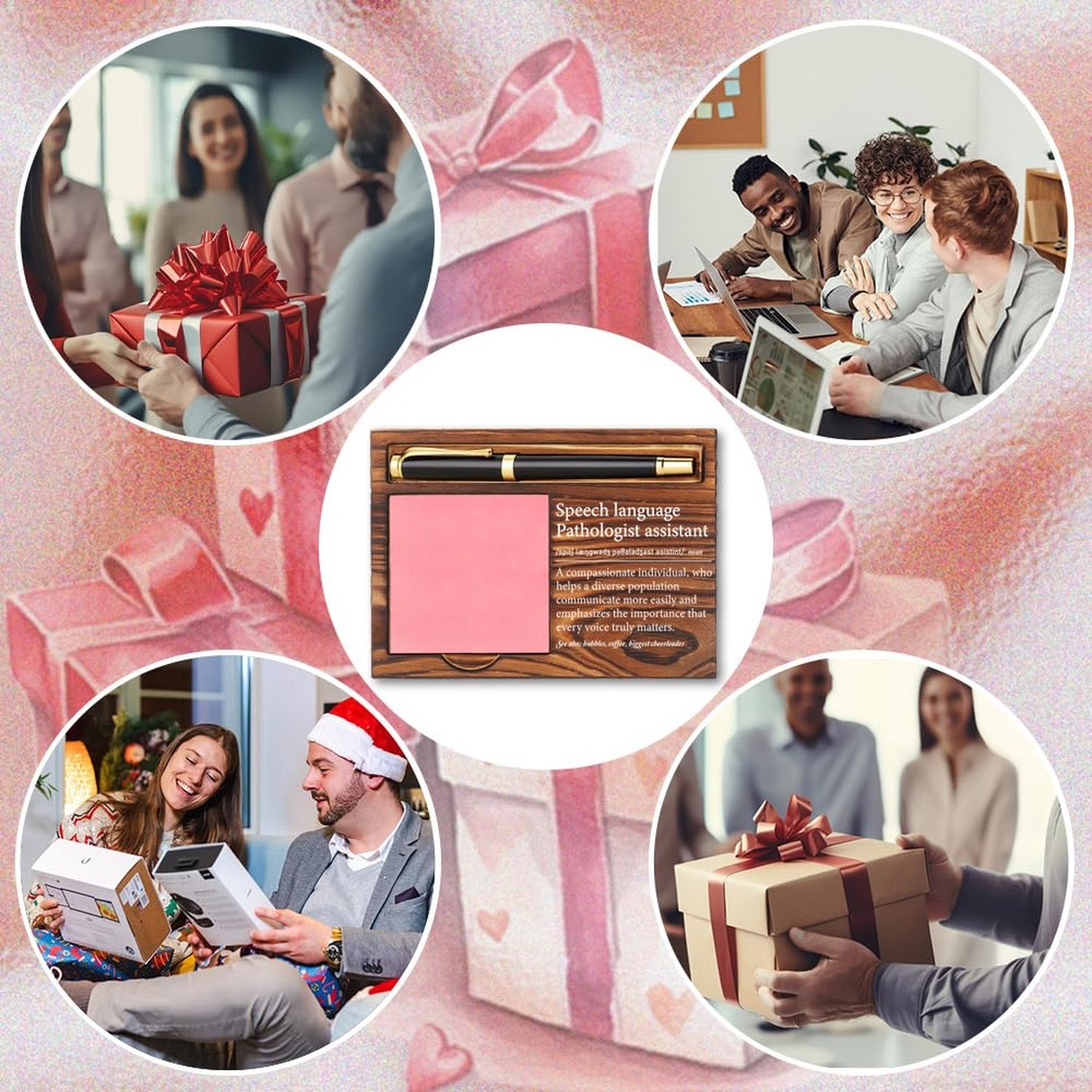 Speech Language Pathologist Assistant Gifts, Wooden Sticky Note Holder, Appre...