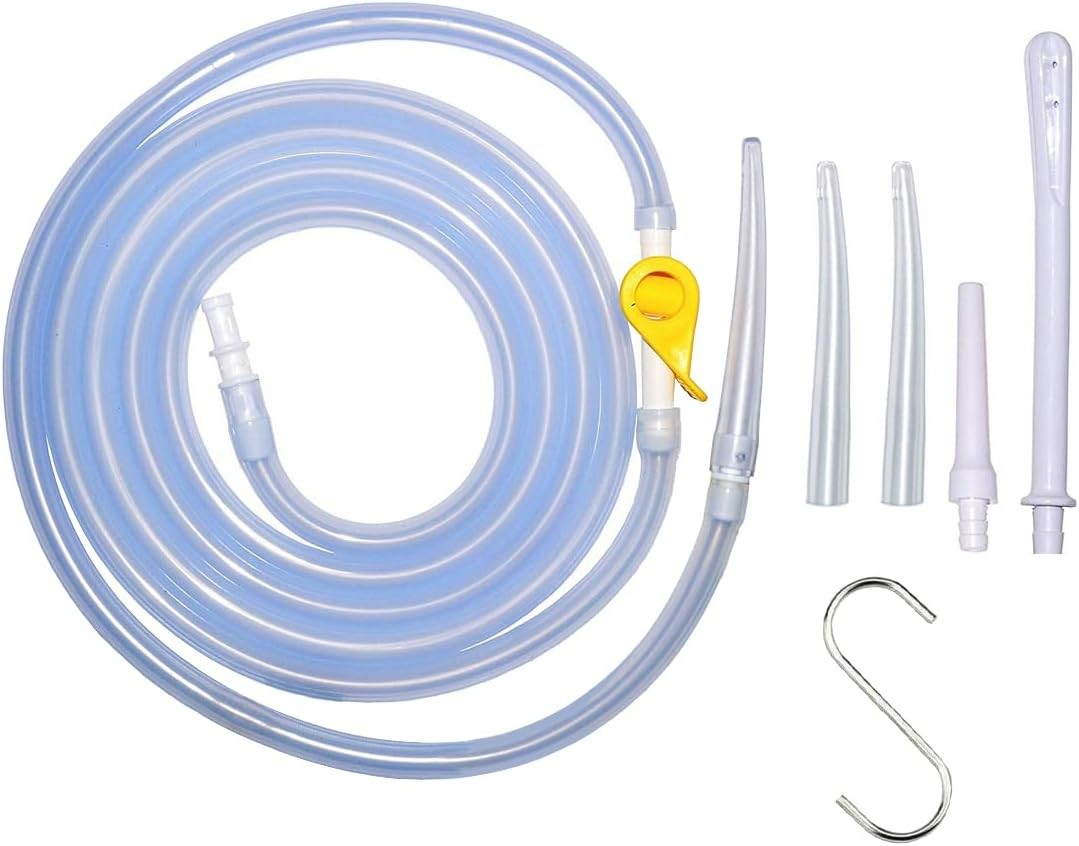 Enema Kit Replacement Part Silicone Enema Hose Colon Cleansing Accessories, Incl