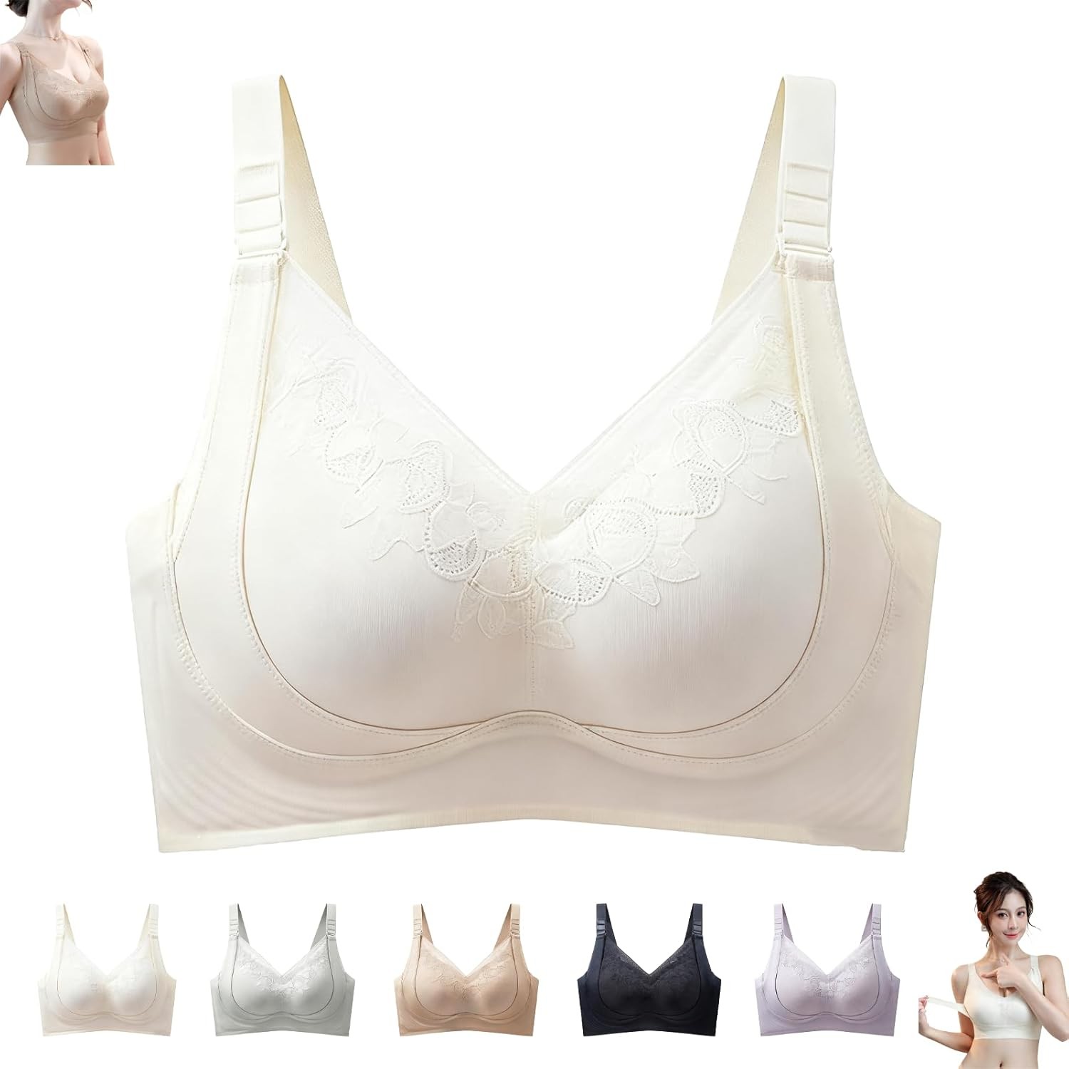 Bras for Seniors Seamless Comfort Lifting Bra Lifts Back