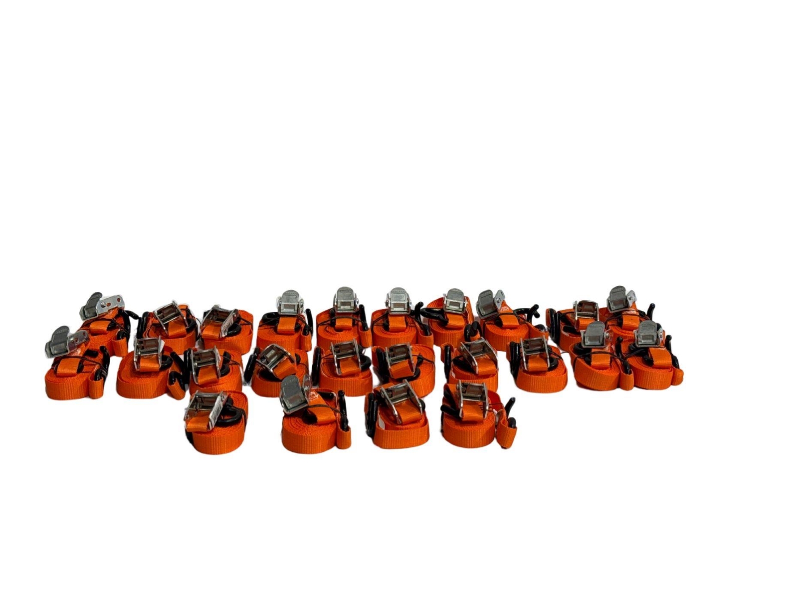1" x 12' Orange Heavy Duty Cam Buckle Straps with S-Hooks (24 Pack)