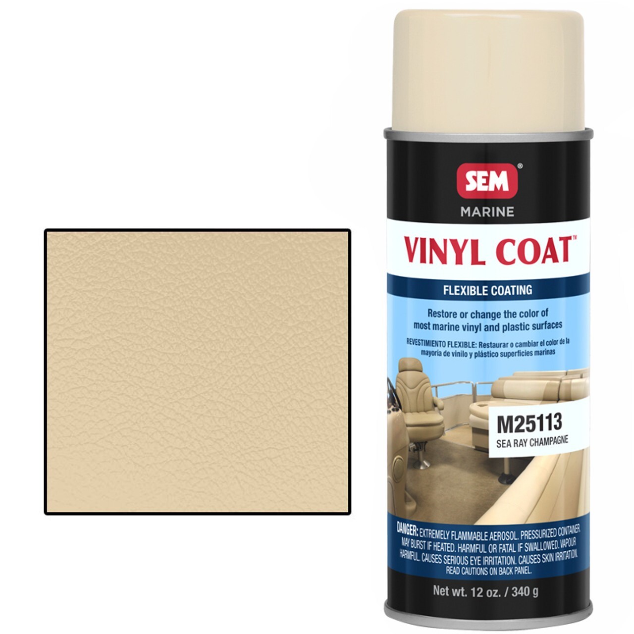 SEM Marine M25113 Vinyl & Plastic Coating SEA RAY CHAMPAGNE Aerosol 12 oz Can