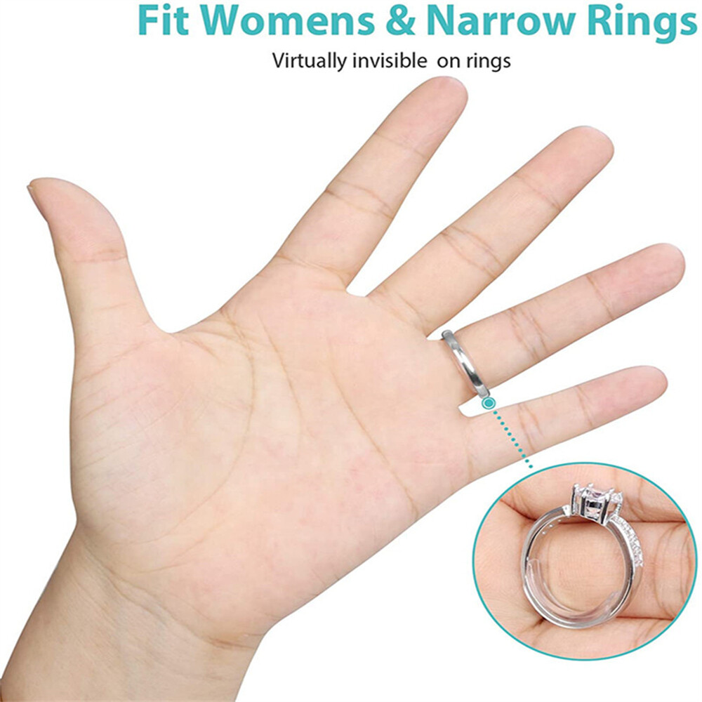 8Pcs Ring Size Adjuster Invisible Clear Ring Sizer Jewelry Fit Reducer Guard US