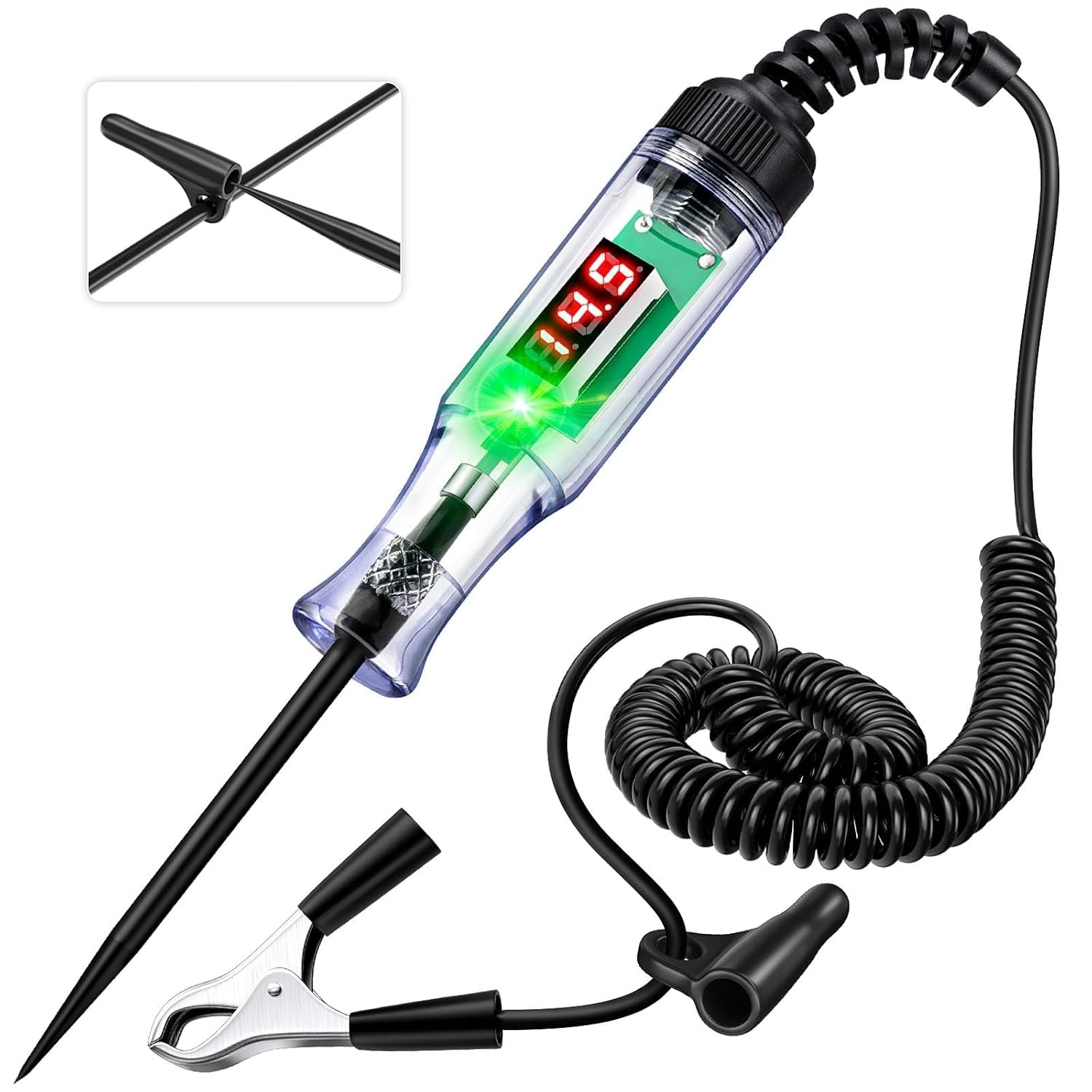Heavy Duty Automotive Test Light Circuit Tester, 3-48V Digital Voltage Tester wi
